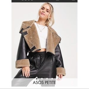 Asos petite cropped aviator jacket
